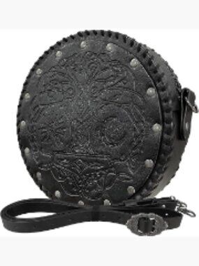 Viking Embossed Faux Leather Crossbody Bag, Medieval Belt Bag Satchel